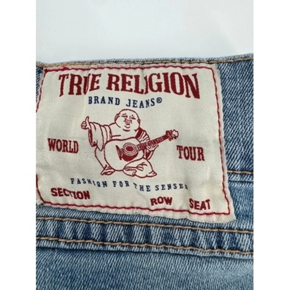 True Religion Ricky Jeans Mens 44 Light Wash Relaxed Straight Horseshoe Denim